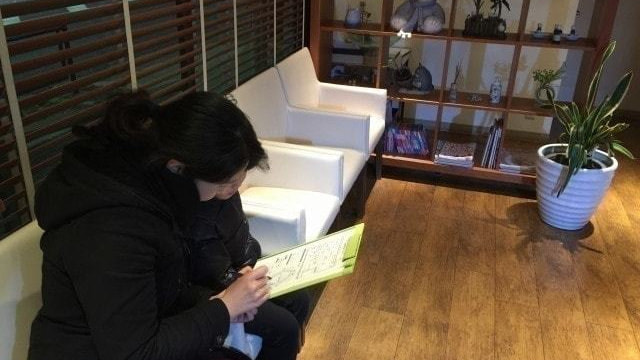 問診票記入患者さん