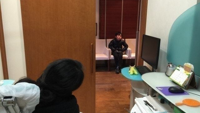 診療台の患者さん